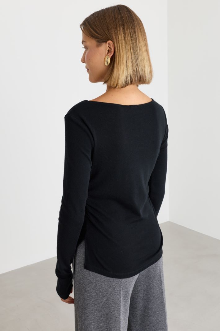 T-shirt in jersey - NERO - Intrend - 4