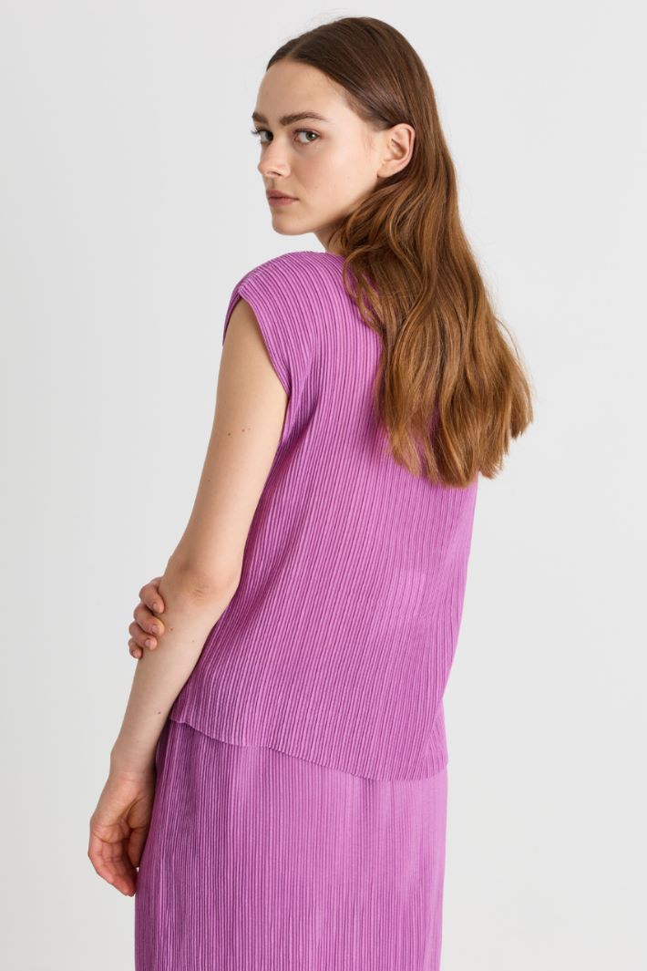 Top in jersey plissé - VIOLA - Intrend - 4