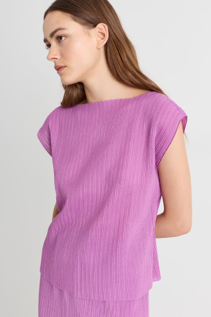 Top in jersey plissé - VIOLA - Intrend - 3