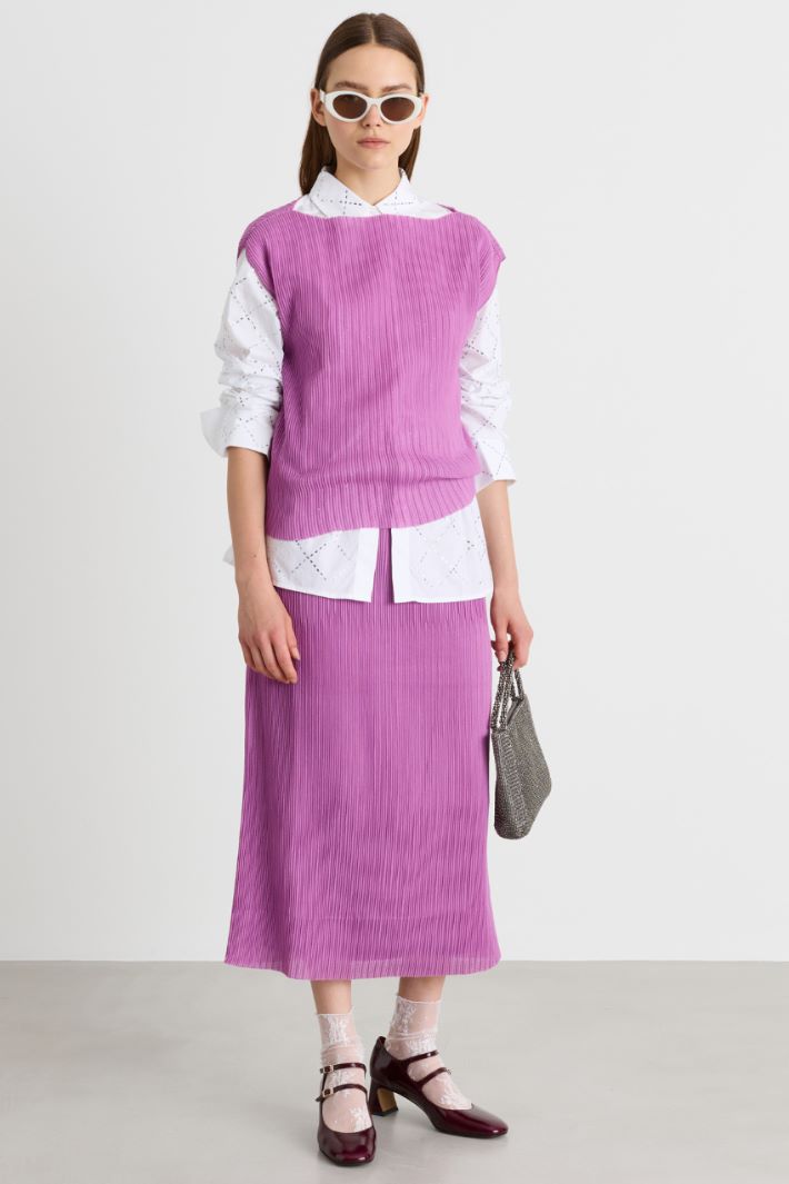 Top in jersey plissé - VIOLA - Intrend