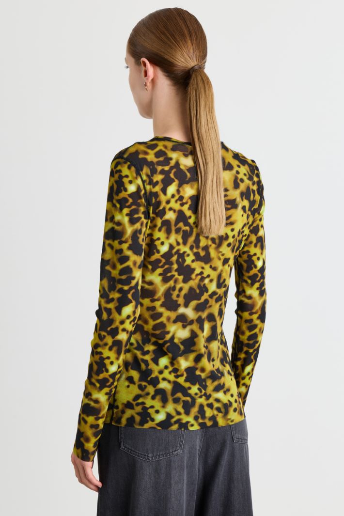T-shirt in jersey tulle - GIALLO - Intrend - 4