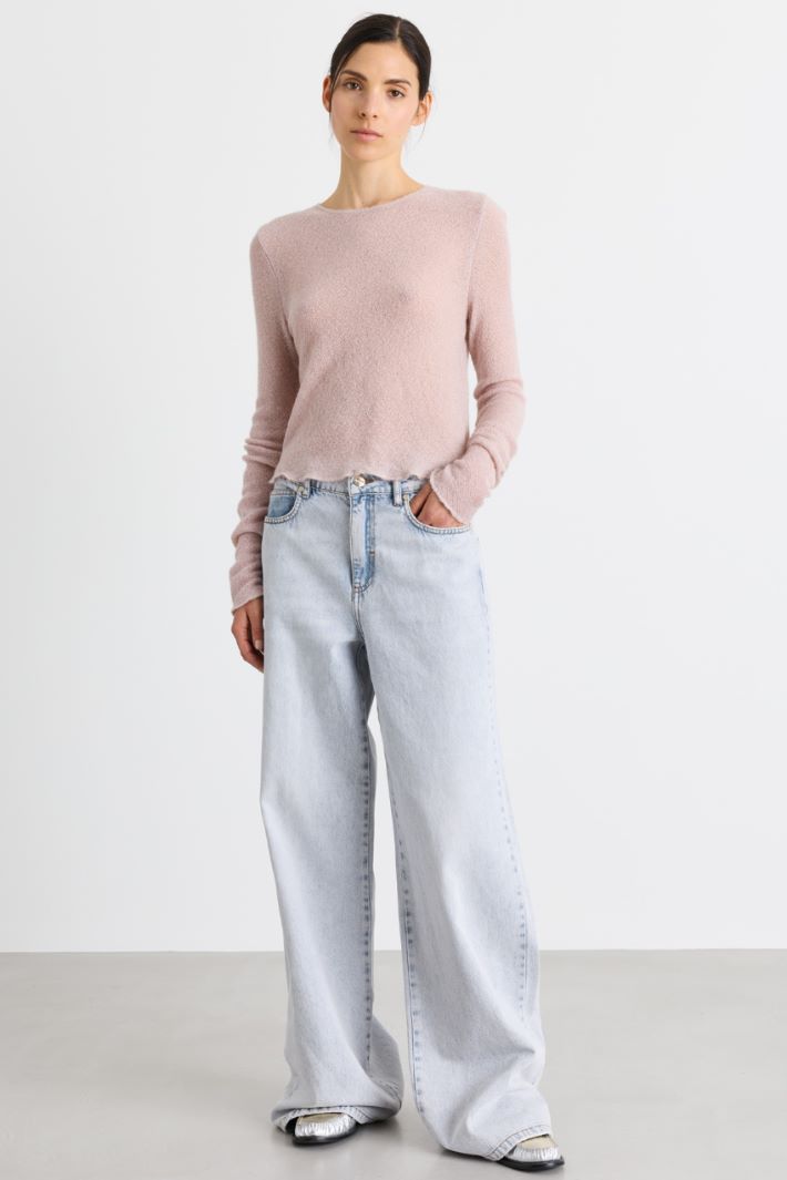 T-shirt in garza soft - ROSA - Intrend