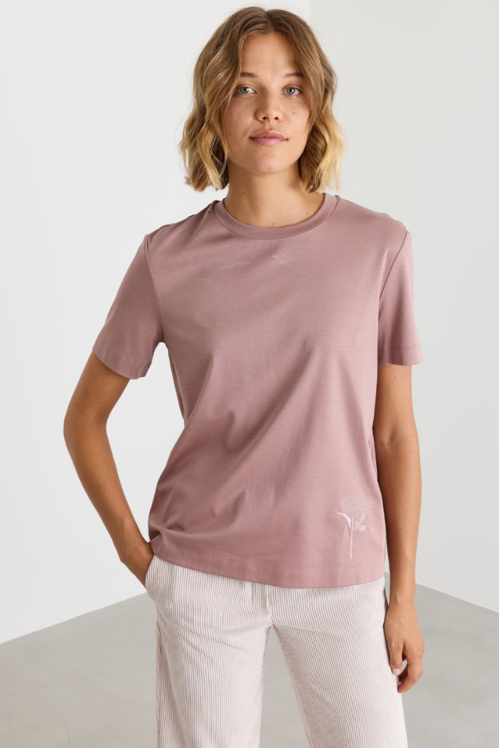 T-shirt con ricamo - ROSA - Intrend - 2
