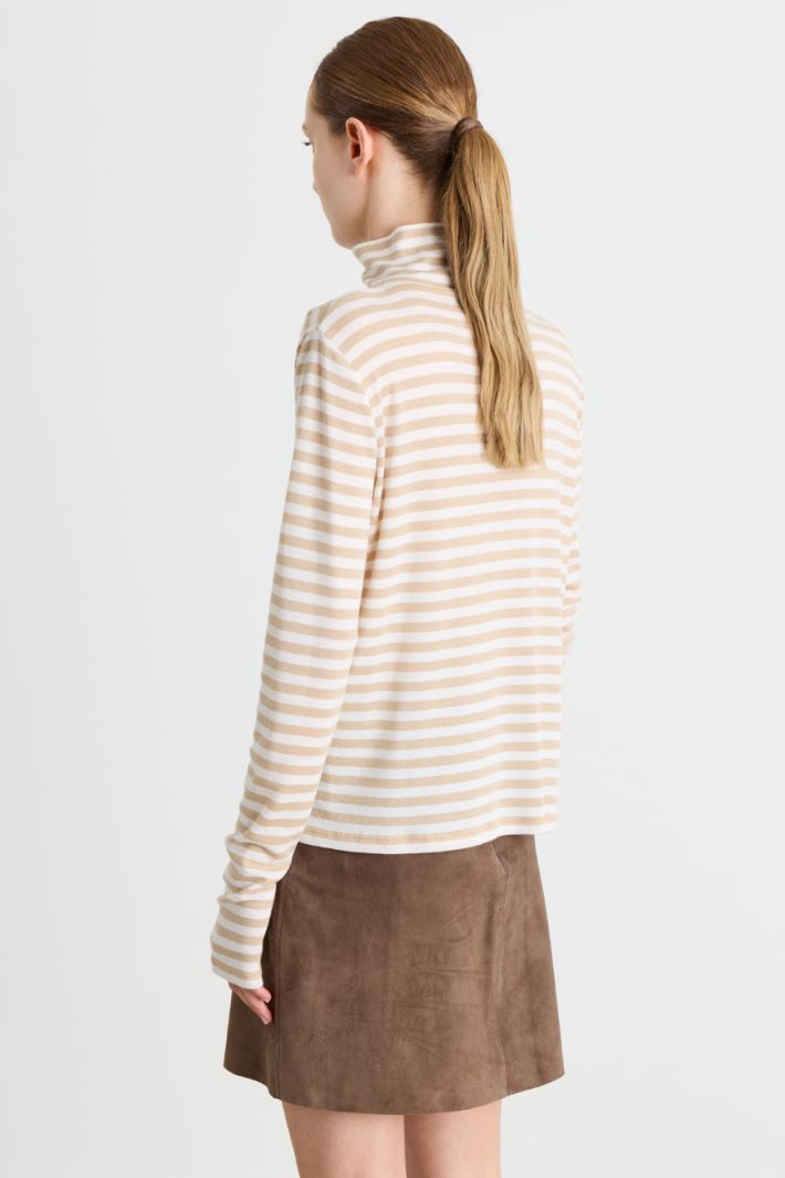 T-shirt lupetto in jersey - BIANCO CAMMELLO - Intrend - 4