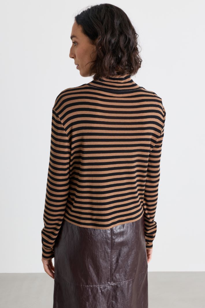 T-shirt lupetto in jersey - CAMMELLO MARRONE - Intrend - 4