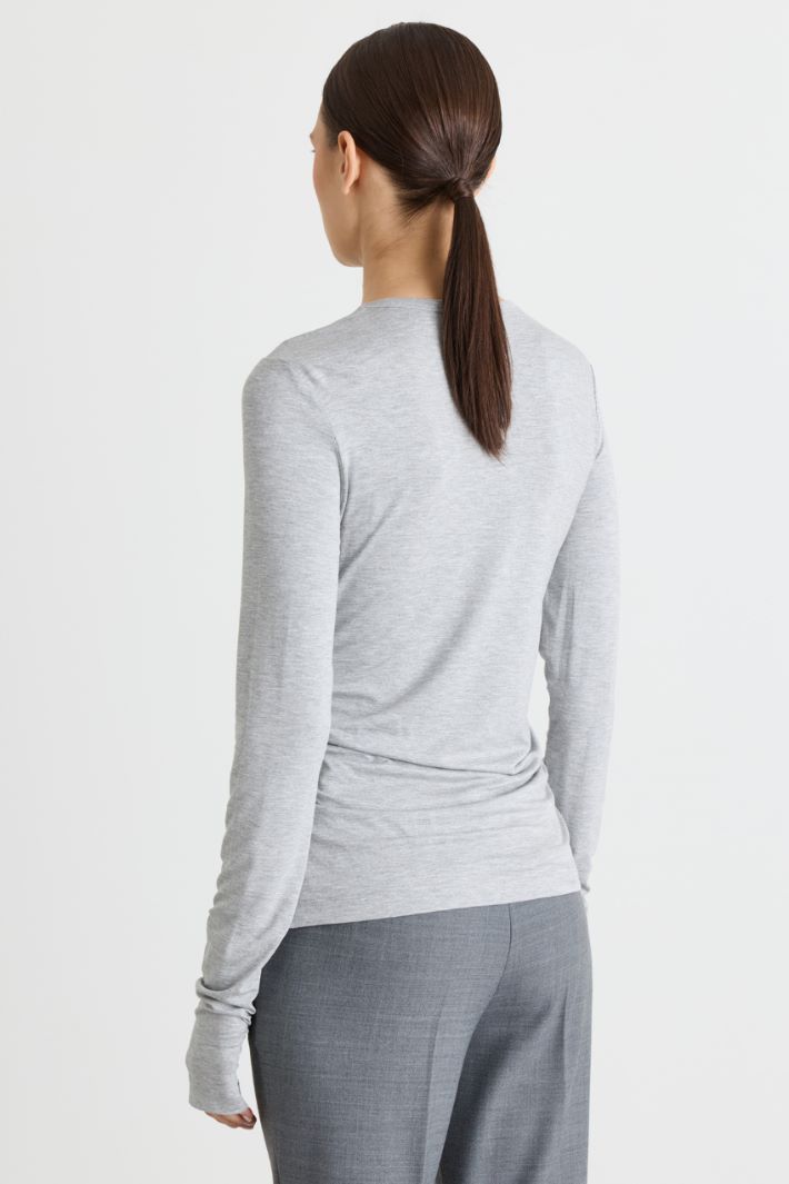 T-shirt con drappeggi - GRIGIO  - Intrend - 4