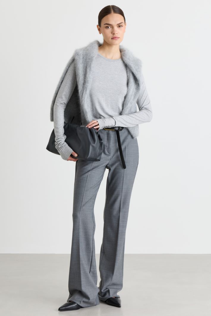 T-shirt con drappeggi - GRIGIO  - Intrend
