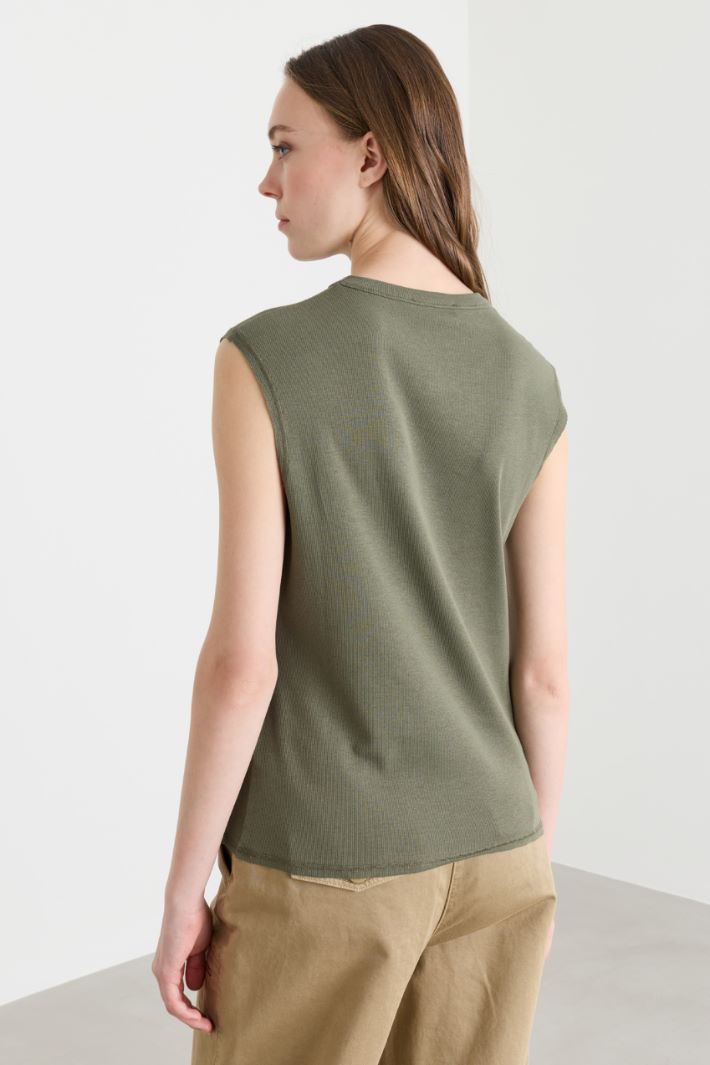 Top cut-out a costine - VERDE - Intrend - 4