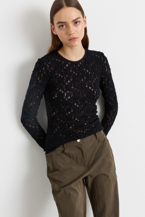 Top in pizzo cloqué stretch - Intrend