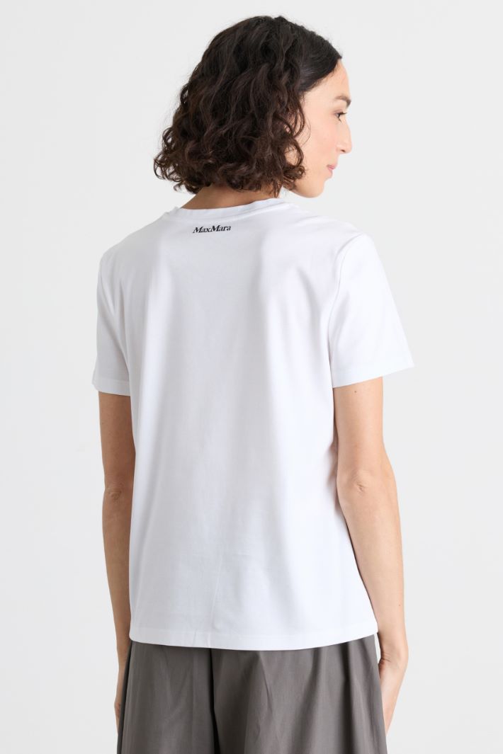 T-shirt in jersey con ricami - BIANCO NERO - Intrend - 4