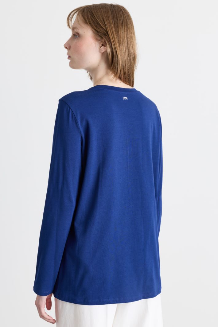 T-shirt in jersey - BLU - Intrend - 4