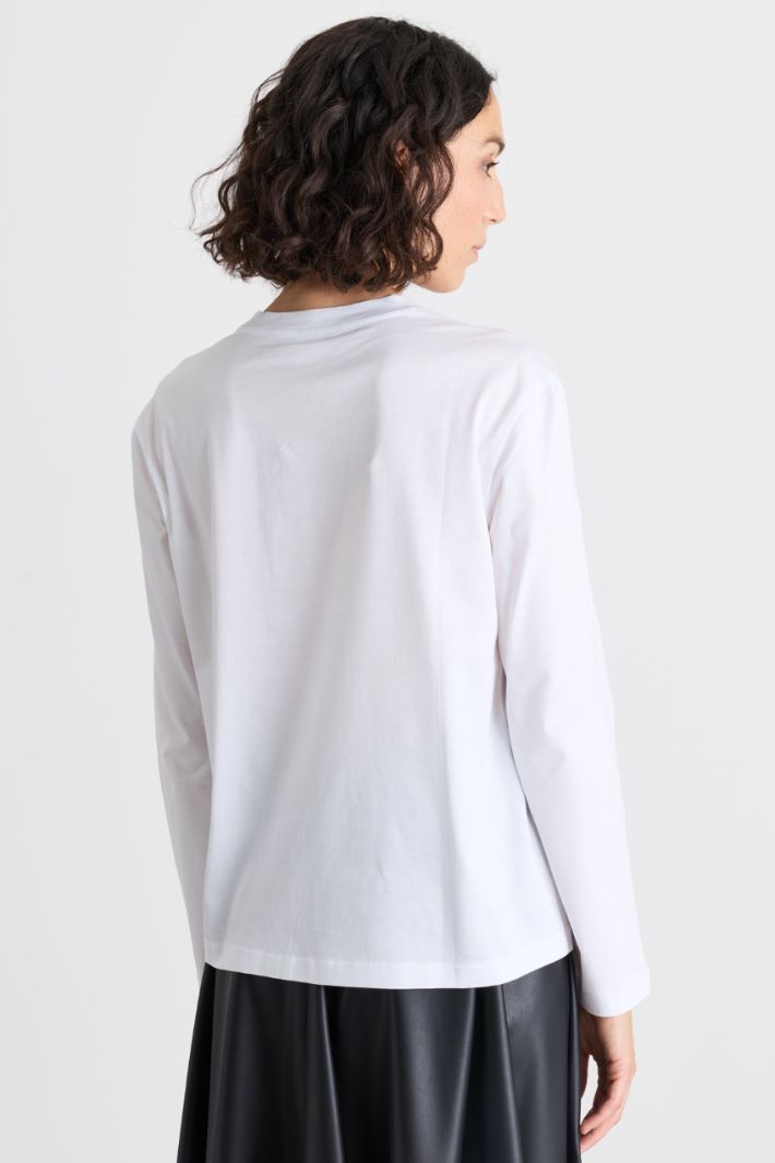 T-shirt in jersey con stampa - BIANCO - Intrend - 4