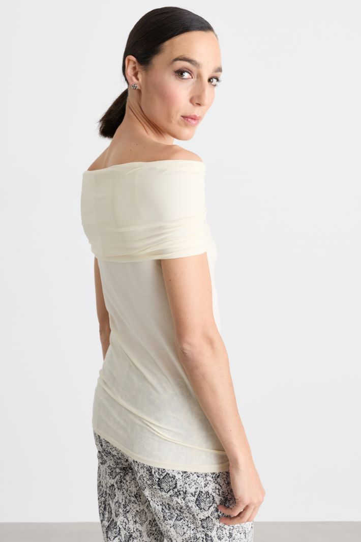 Top off--shoulder in jersey - BIANCO - Intrend - 2