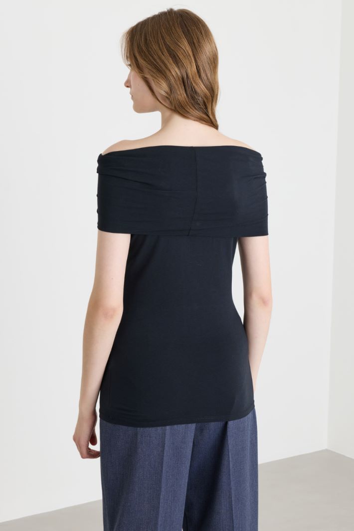 Top off--shoulder in jersey - NERO - Intrend - 4