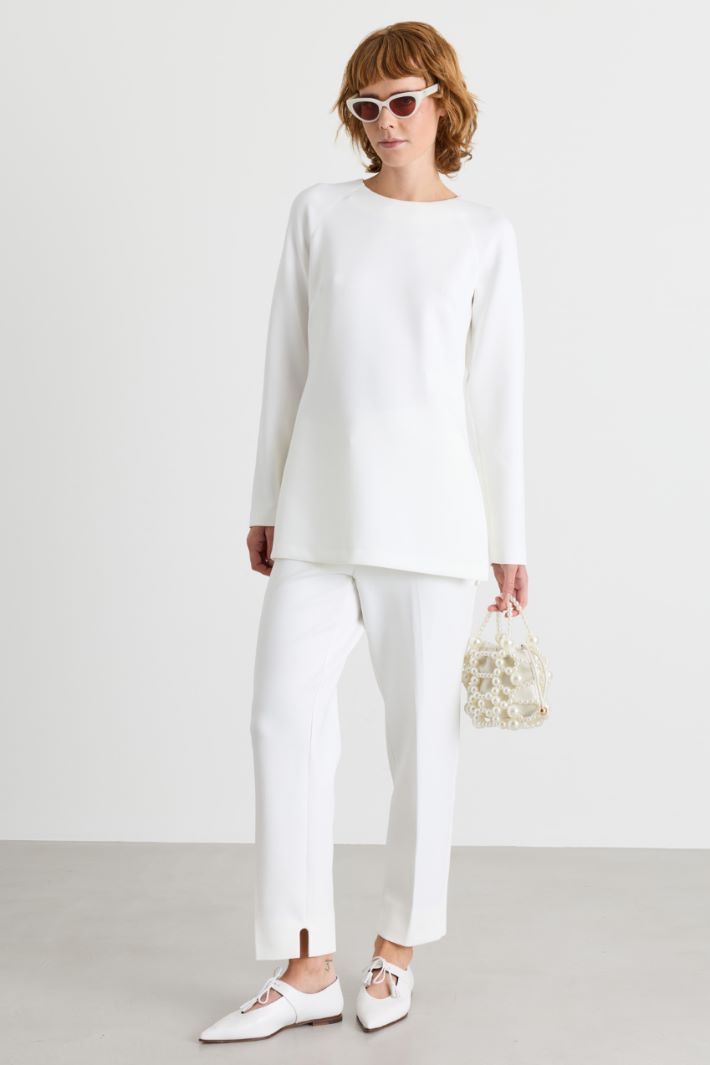 T-shirt in jersey compatto - BIANCO - Intrend