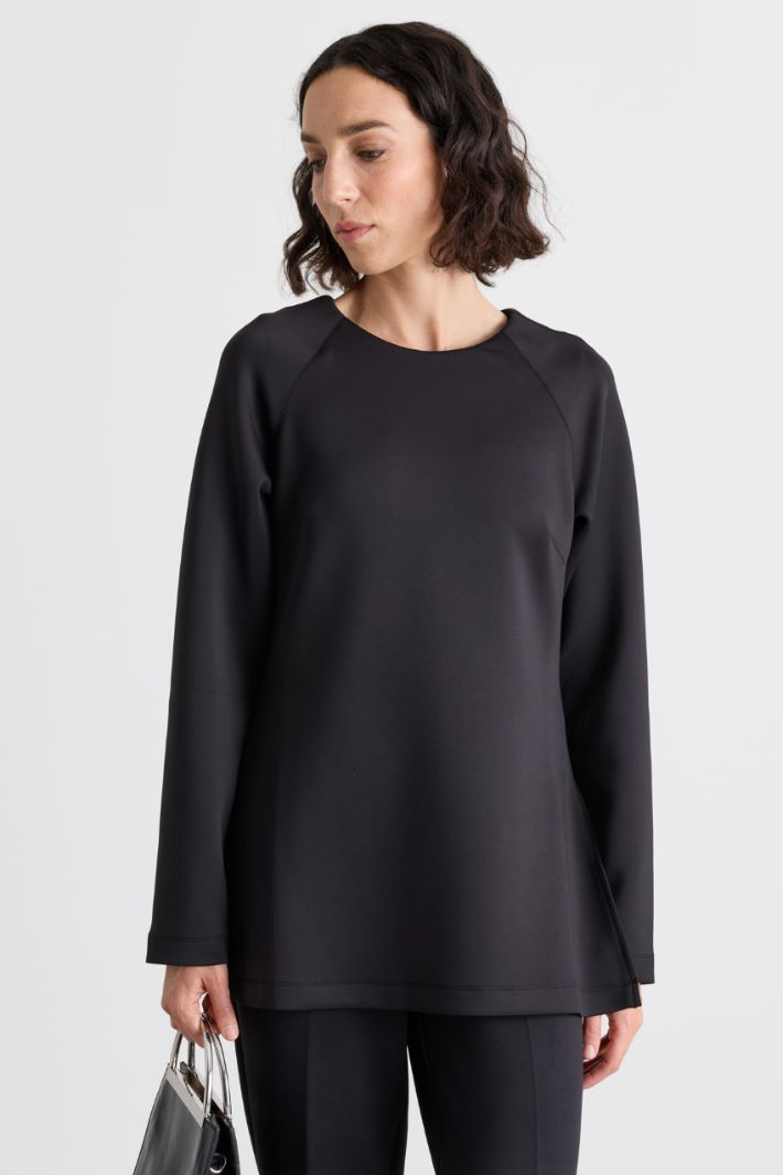T-shirt in jersey compatto - NERO - Intrend - 2