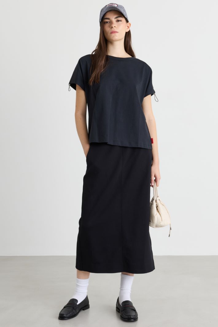 T-shirt con coulisse - NERO - Intrend
