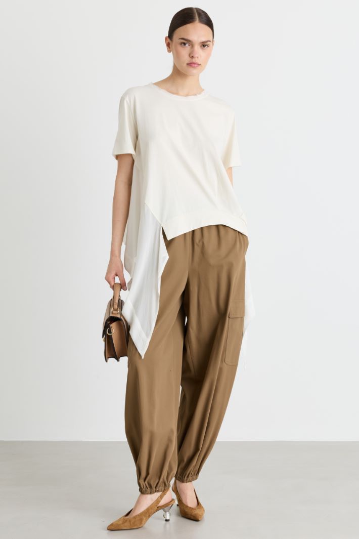 T-shirt con dettaglio a nodo - BIANCO - Intrend