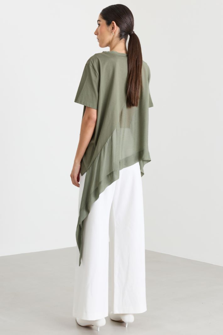 T-shirt con dettaglio a nodo - VERDE - Intrend - 4