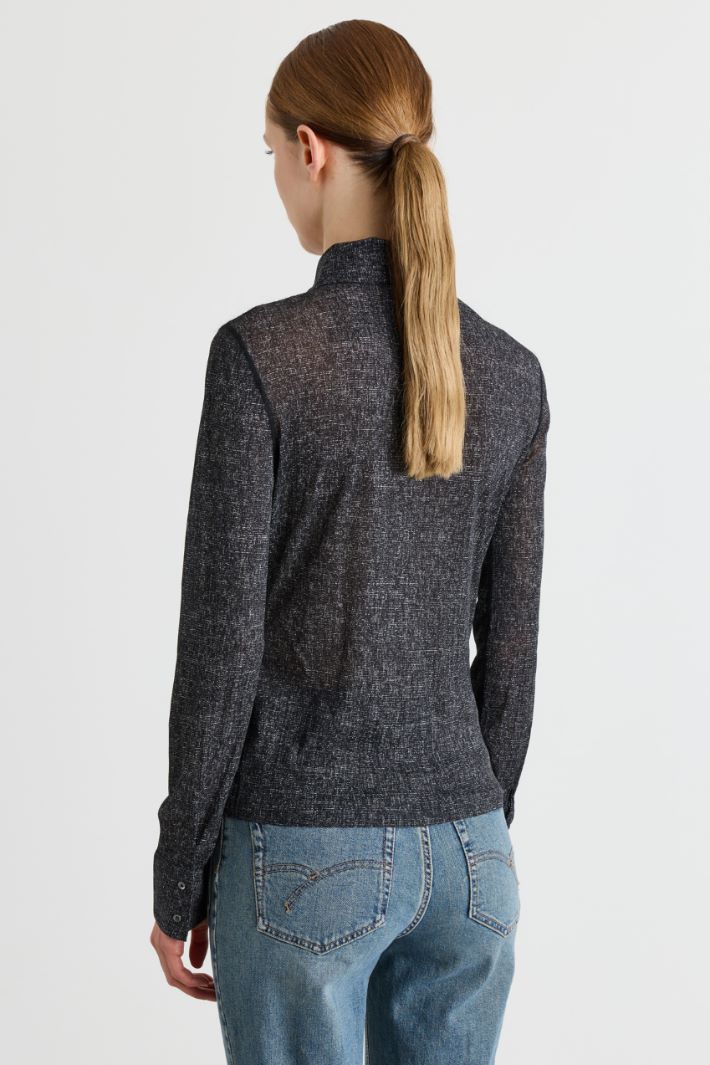 Camicia in jersey tulle - NERO - Intrend - 4