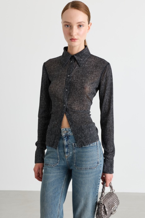 Tulle Jersey Shirt - Intrend