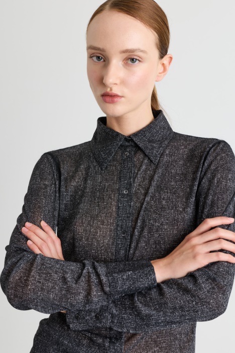 Camicia in jersey tulle