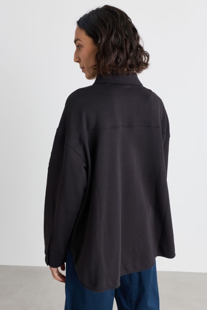 Felpa ampia con bottoni - NERO - Intrend - 4