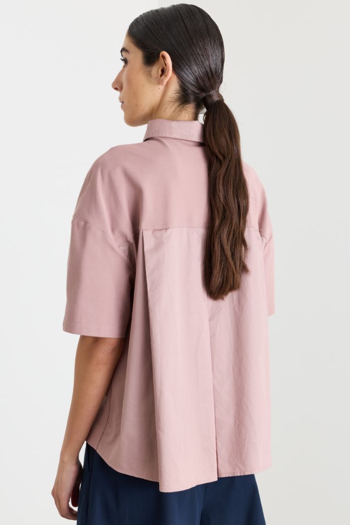 Blusa in jersey e raso - ROSA - Intrend - 4