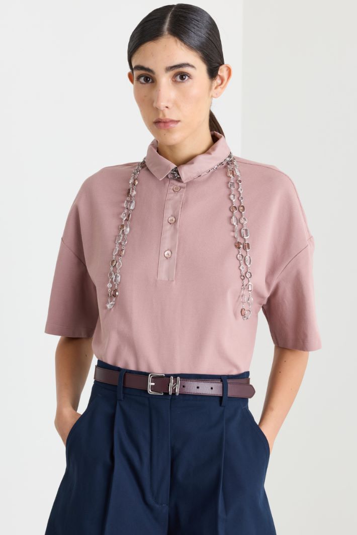 Blusa in jersey e raso - ROSA - Intrend - 2