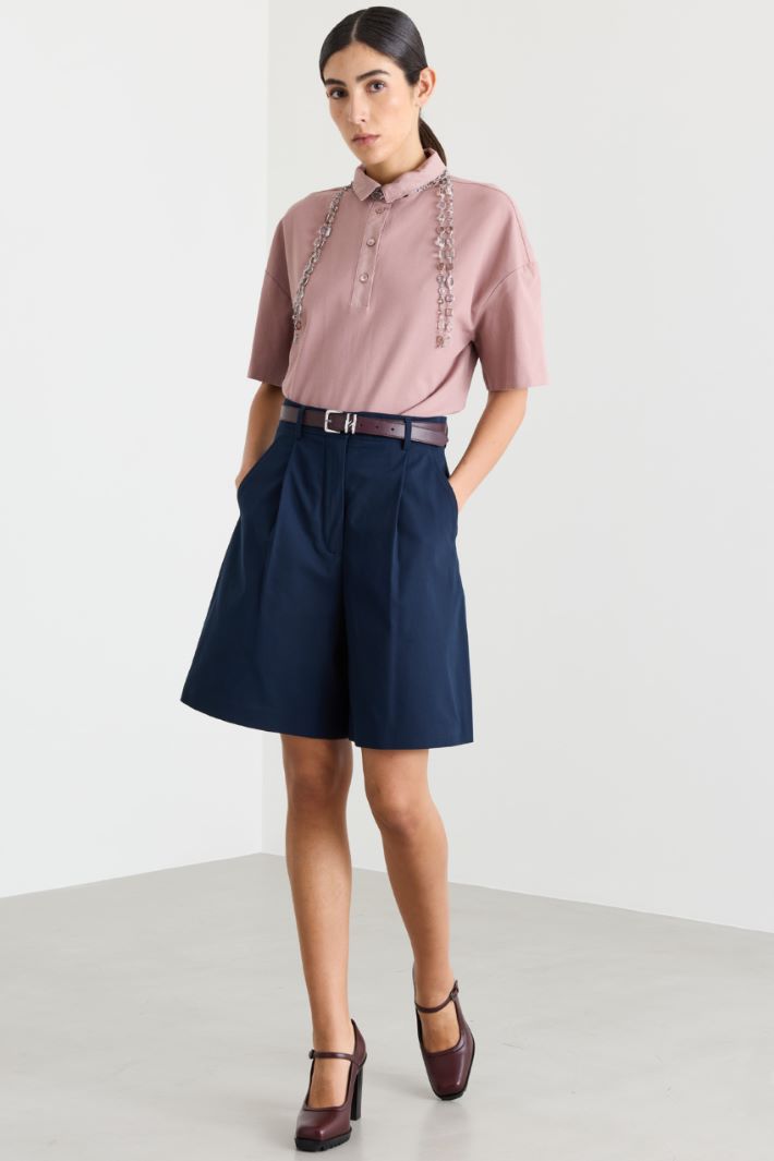 Blusa in jersey e raso - ROSA - Intrend