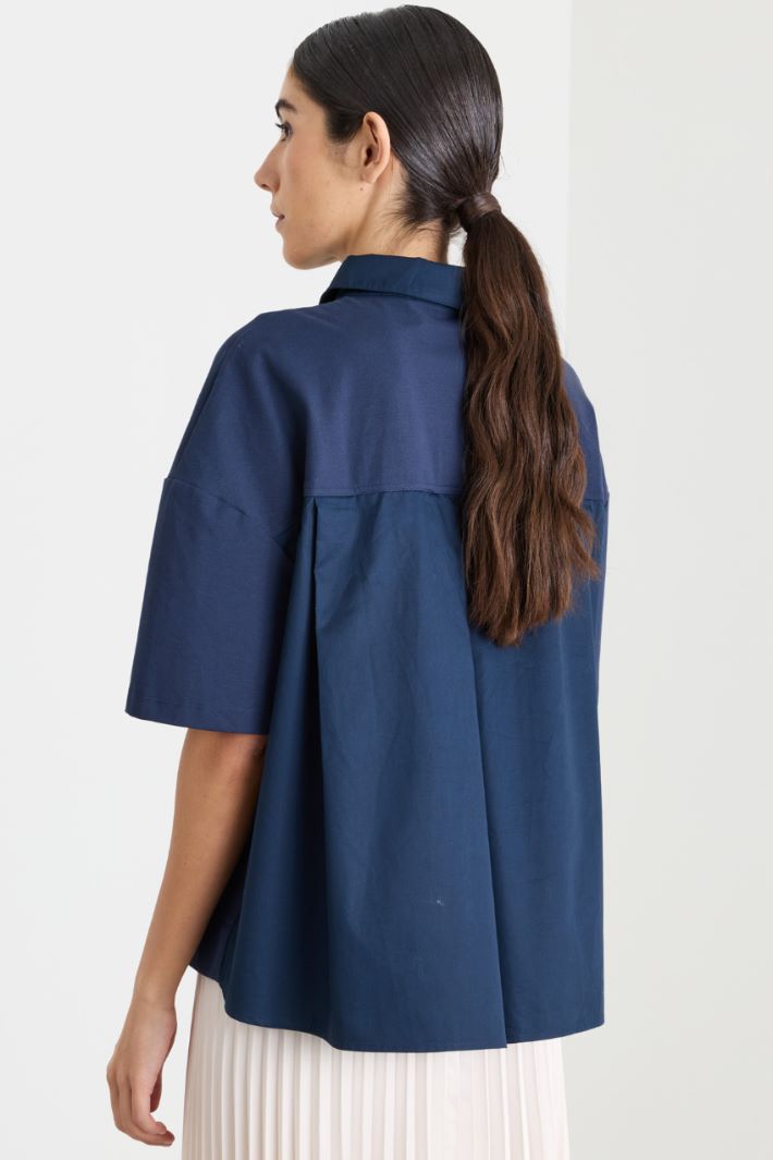 Blusa in jersey e raso - BLU - Intrend - 4