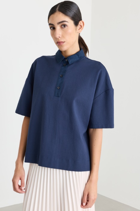 Jersey and Sateen Blouse - Intrend