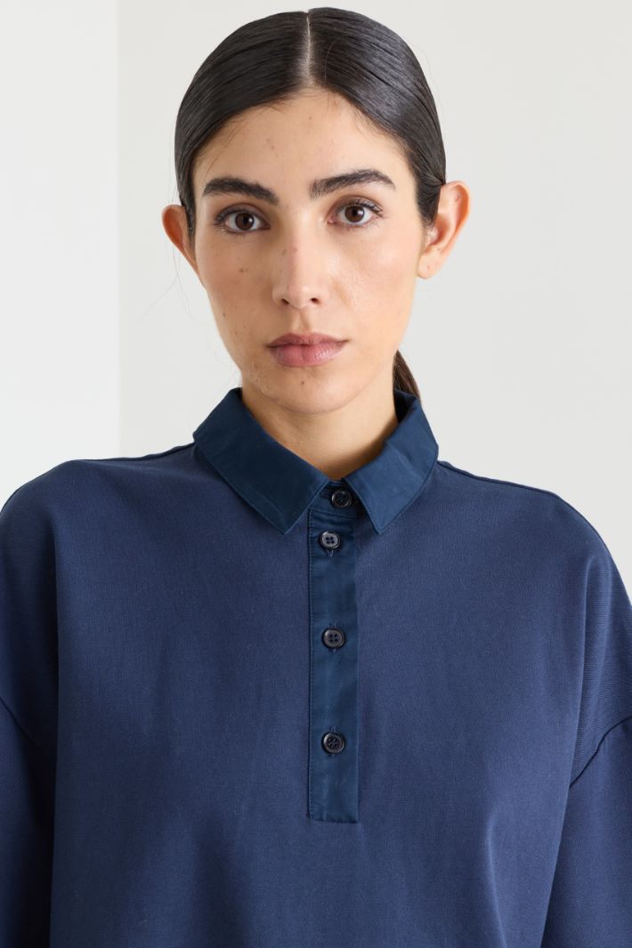 Blusa in jersey e raso - BLU - Intrend - 3