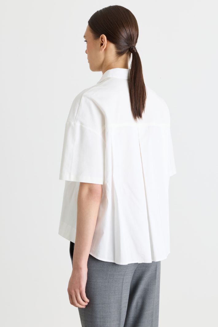 Blusa in jersey e raso - BIANCO - Intrend - 4