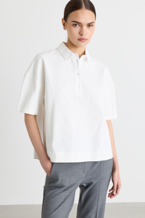 Jersey and Sateen Blouse - Intrend