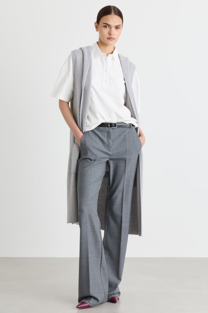 Blusa in jersey e raso - BIANCO - Intrend