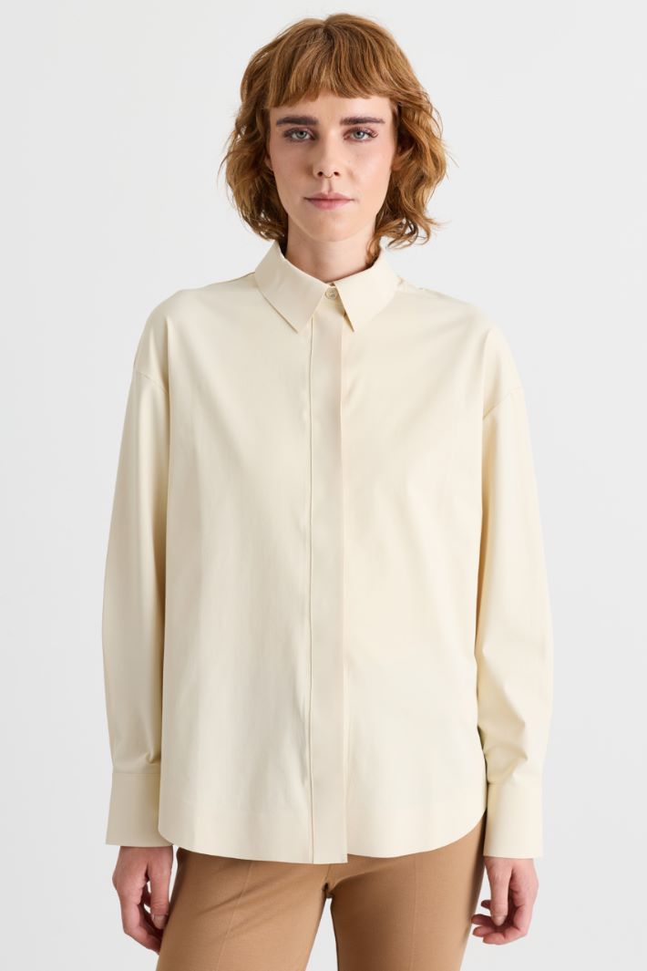 Camicia in jersey tecnico - BIANCO - Intrend - 4