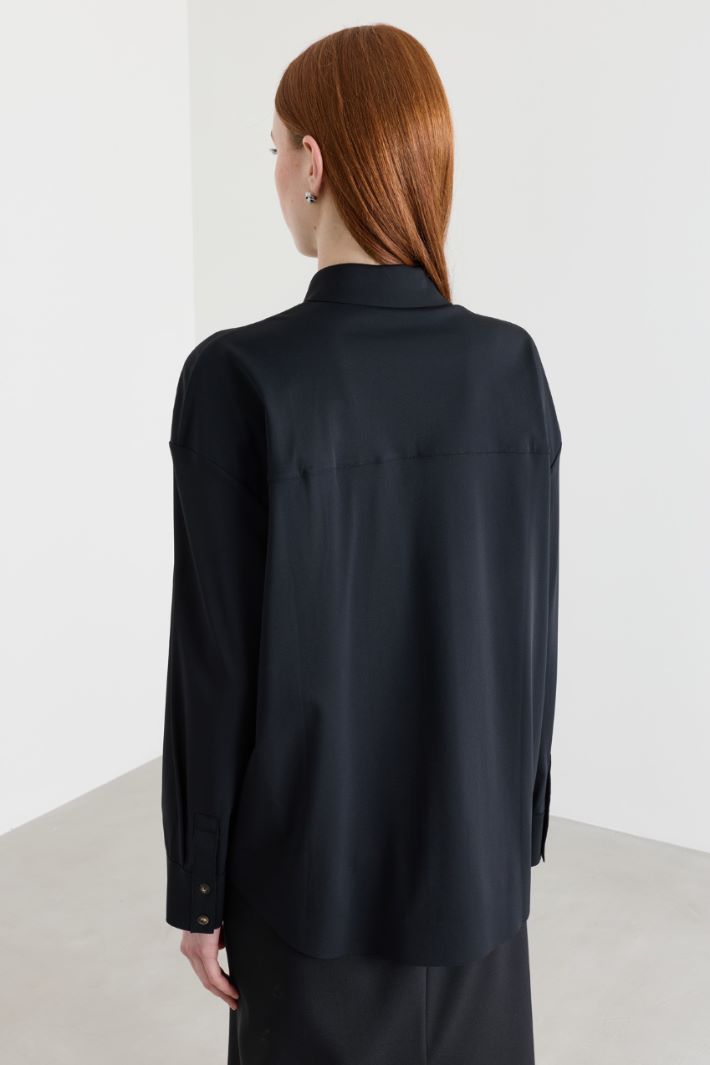 Camicia in jersey tecnico - NERO - Intrend - 4