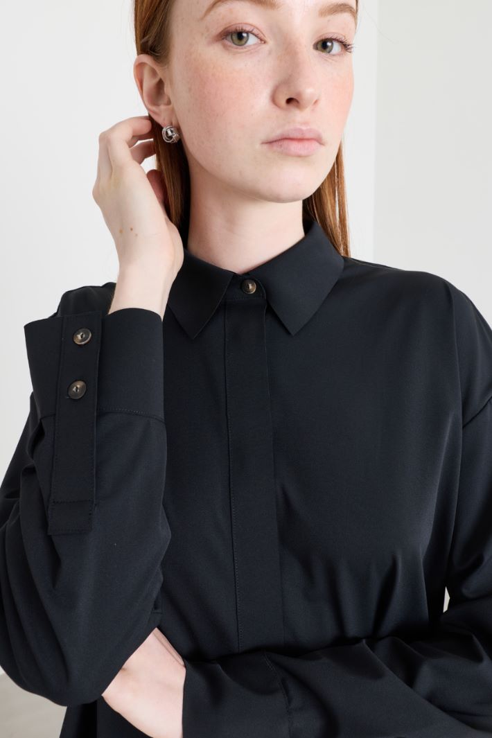 Camicia in jersey tecnico - NERO - Intrend - 3