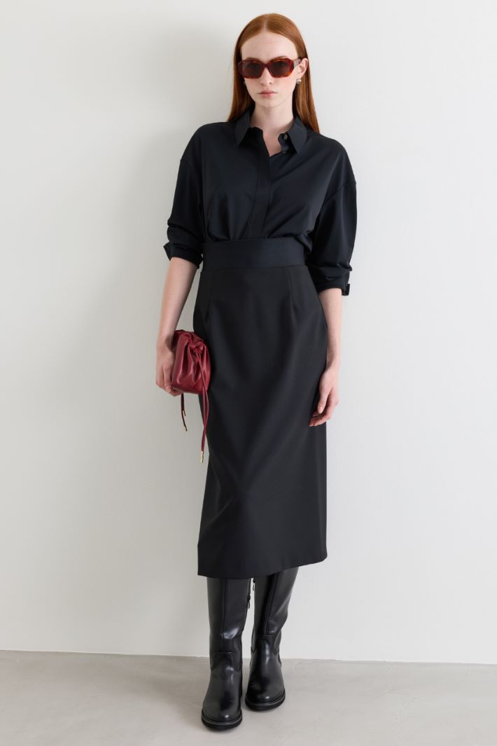 Camicia in jersey tecnico - NERO - Intrend