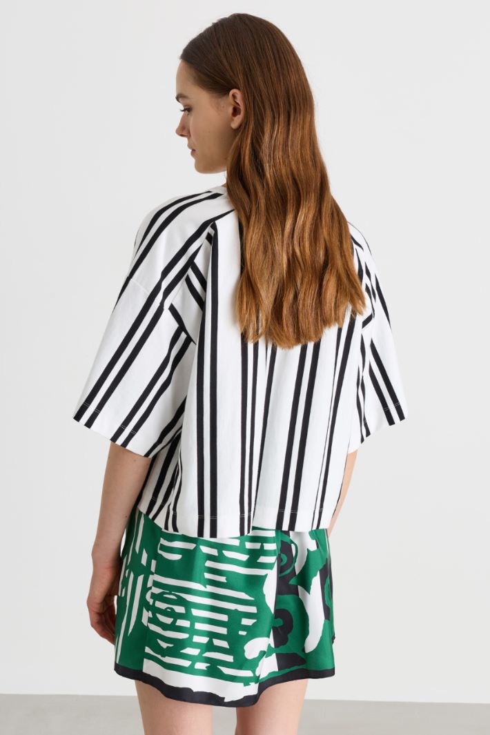 T-shirt a righe - BIANCO NERO - Intrend - 4
