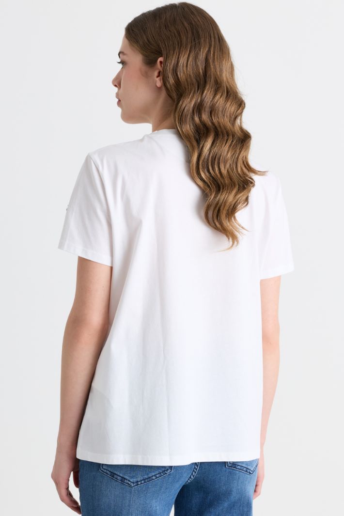 T-shirt con ricami - BIANCO - Intrend - 4