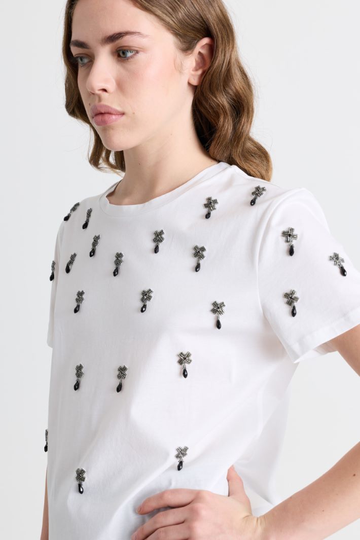 T-shirt con ricami - BIANCO - Intrend - 3