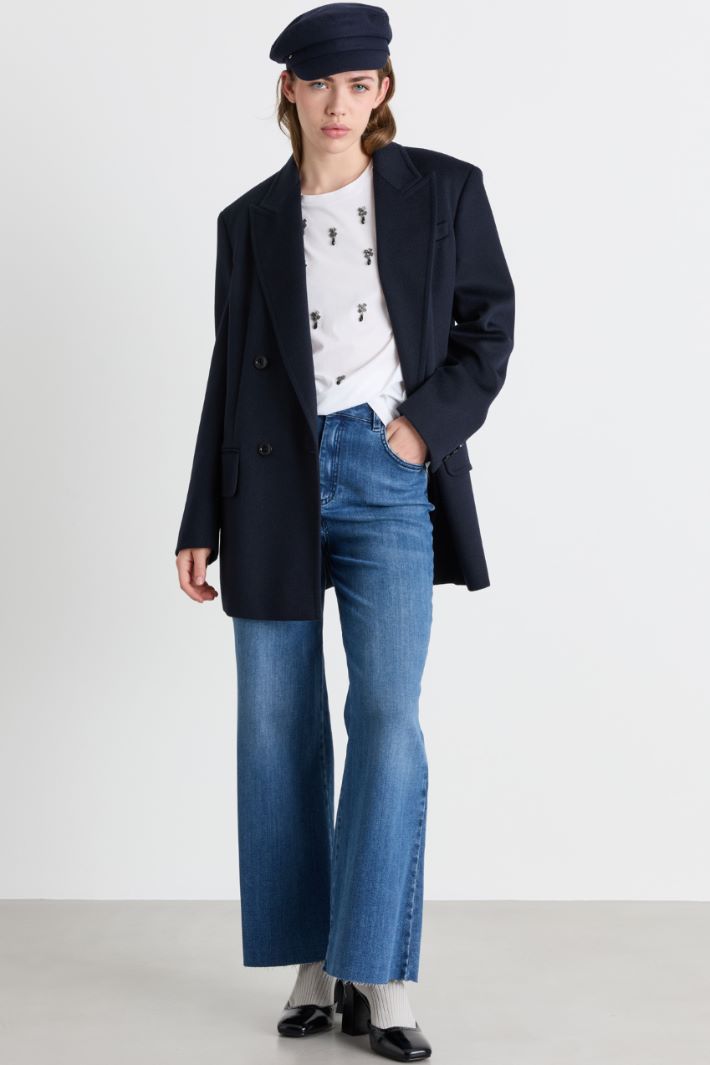 T-shirt con ricami - BIANCO - Intrend