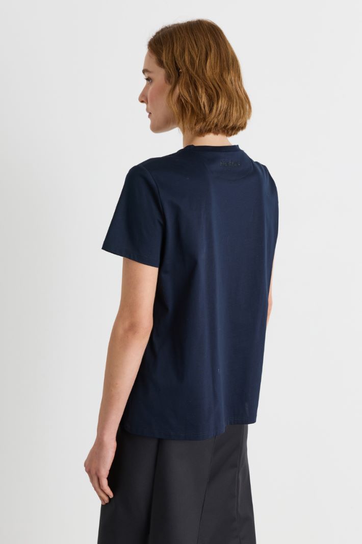 T-shirt con ricami - BLU - Intrend - 4