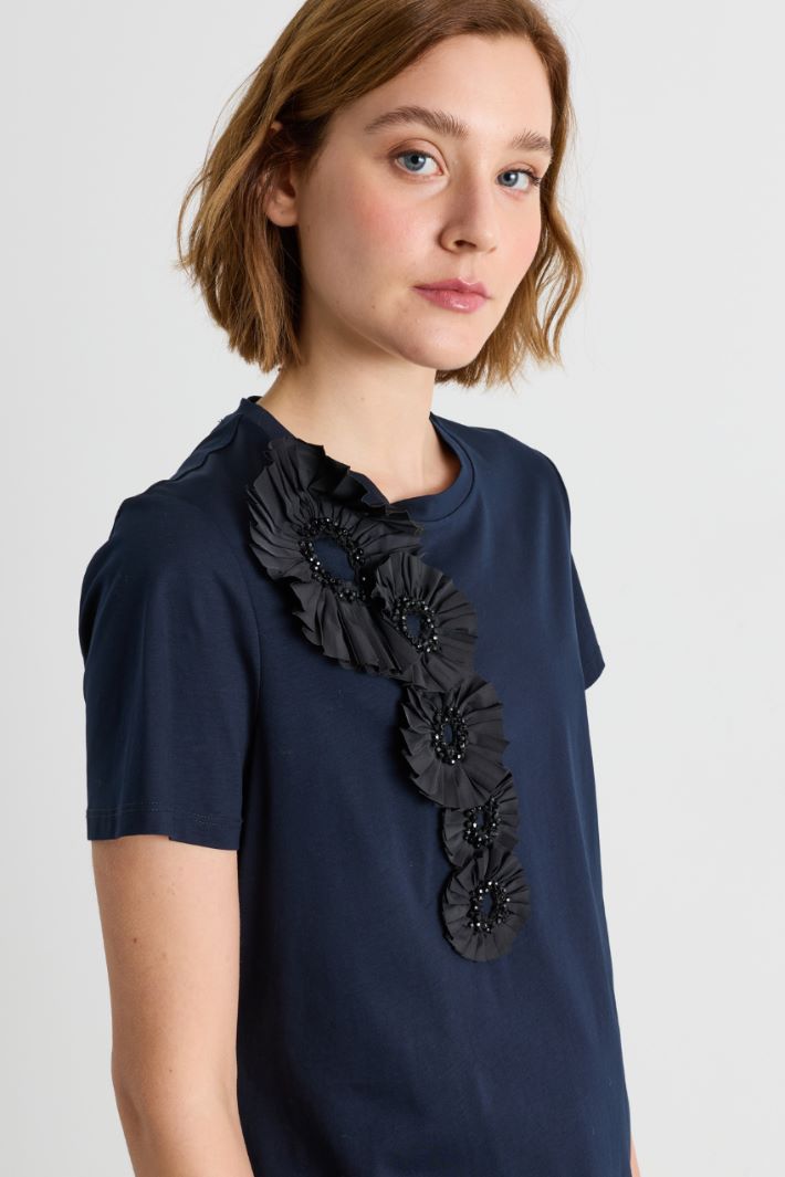 T-shirt con ricami - BLU - Intrend - 3