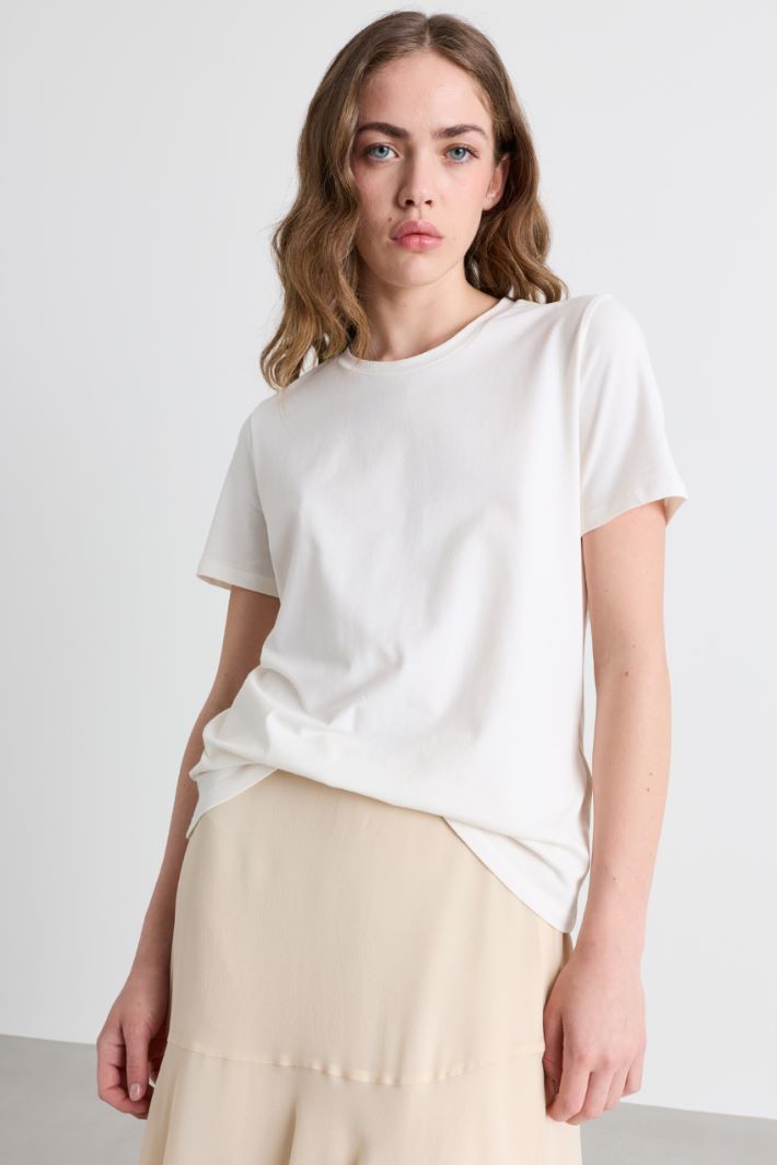 T-shirt con scollo tondo - BIANCO - Intrend - 2