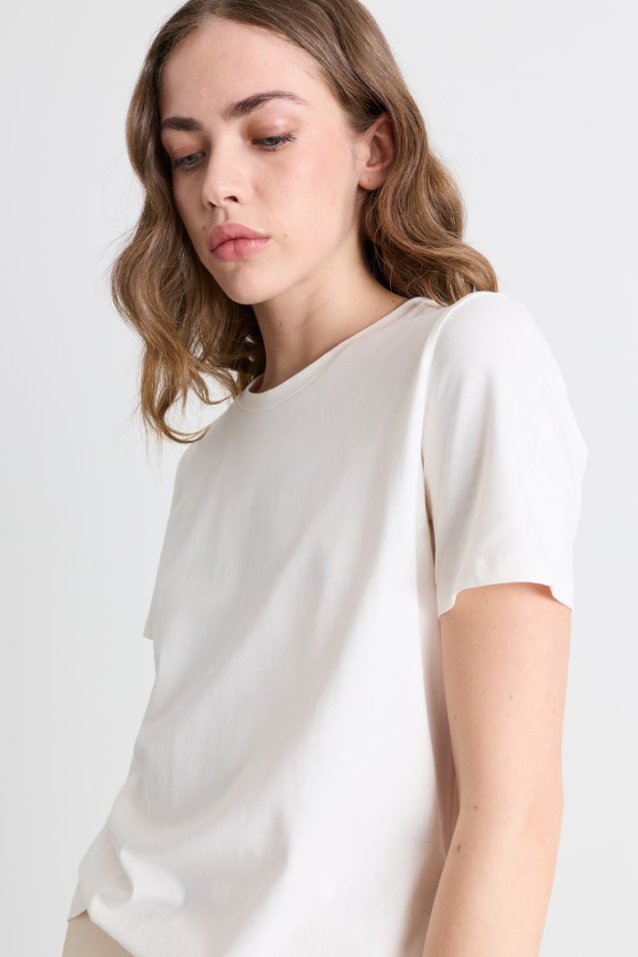 T-shirt con scollo tondo - BIANCO - Intrend - 3