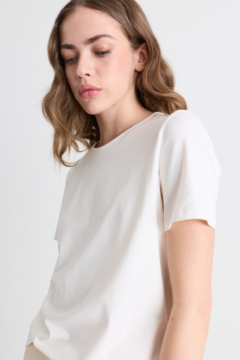 T-shirt in jersey di cotone stretch