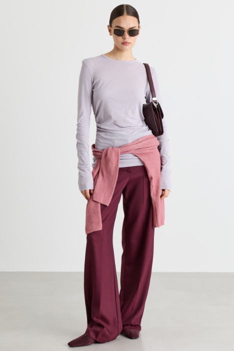 Jersey-T-Shirt mit Drapierung - Intrend